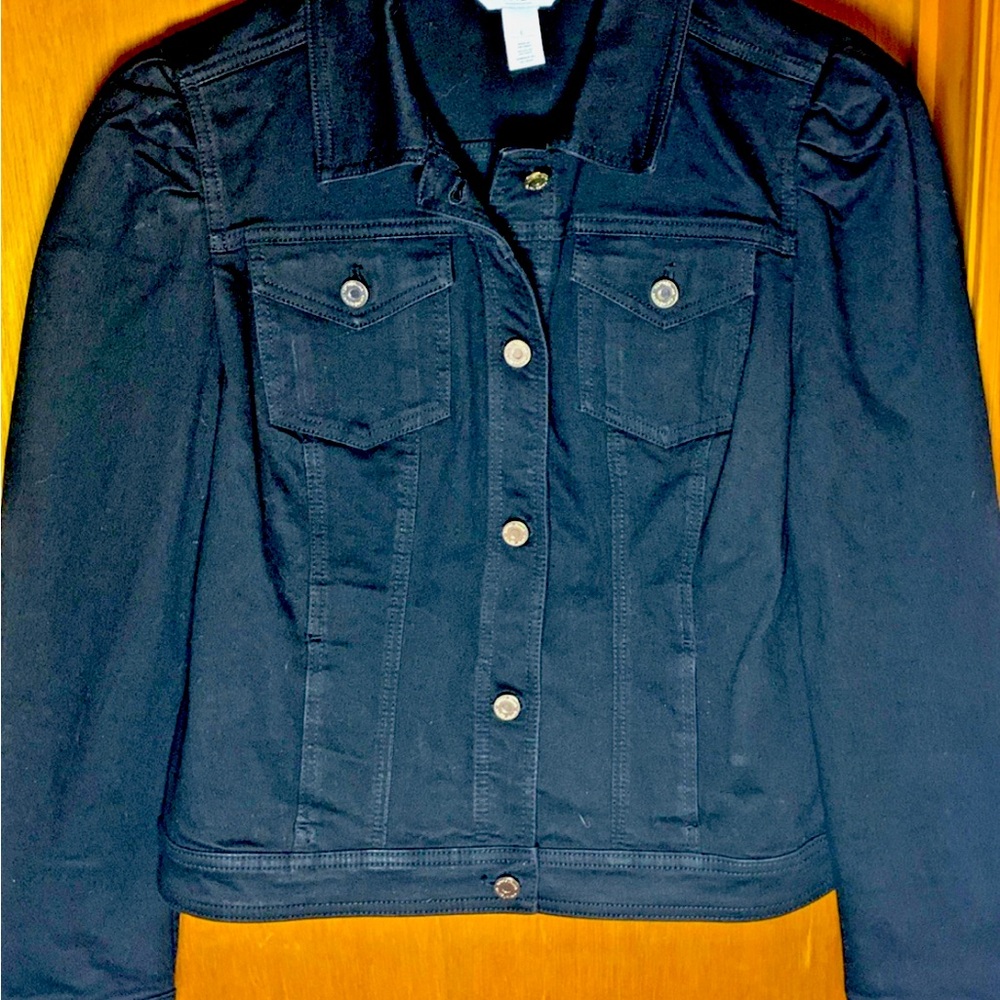 White House Black Market Black Denim Jacket